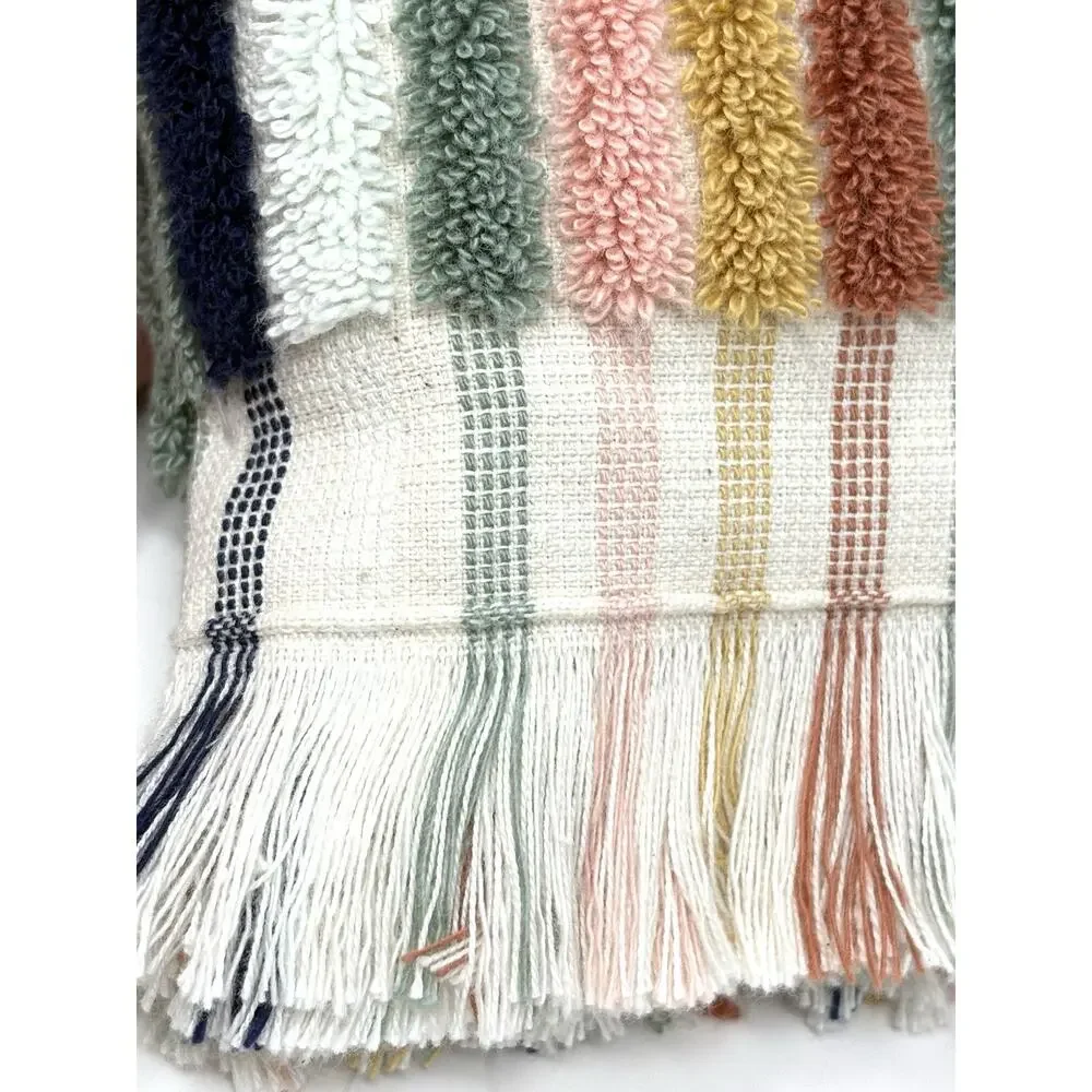 Brooks Brothers Turkish Cotton Mosaic Fingertip Towels Multicolor Fringe Tip